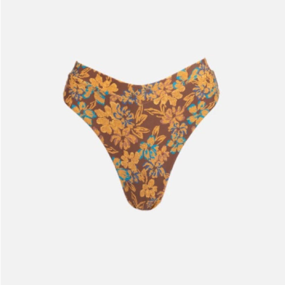 Rhythm Oasis Floral Deep V Hi Waist Pant Chocolate - Size 8 / Small NWT